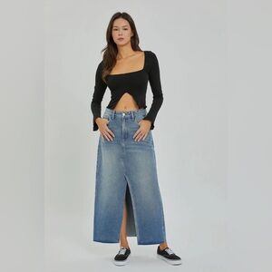 Midi Denim Skirt